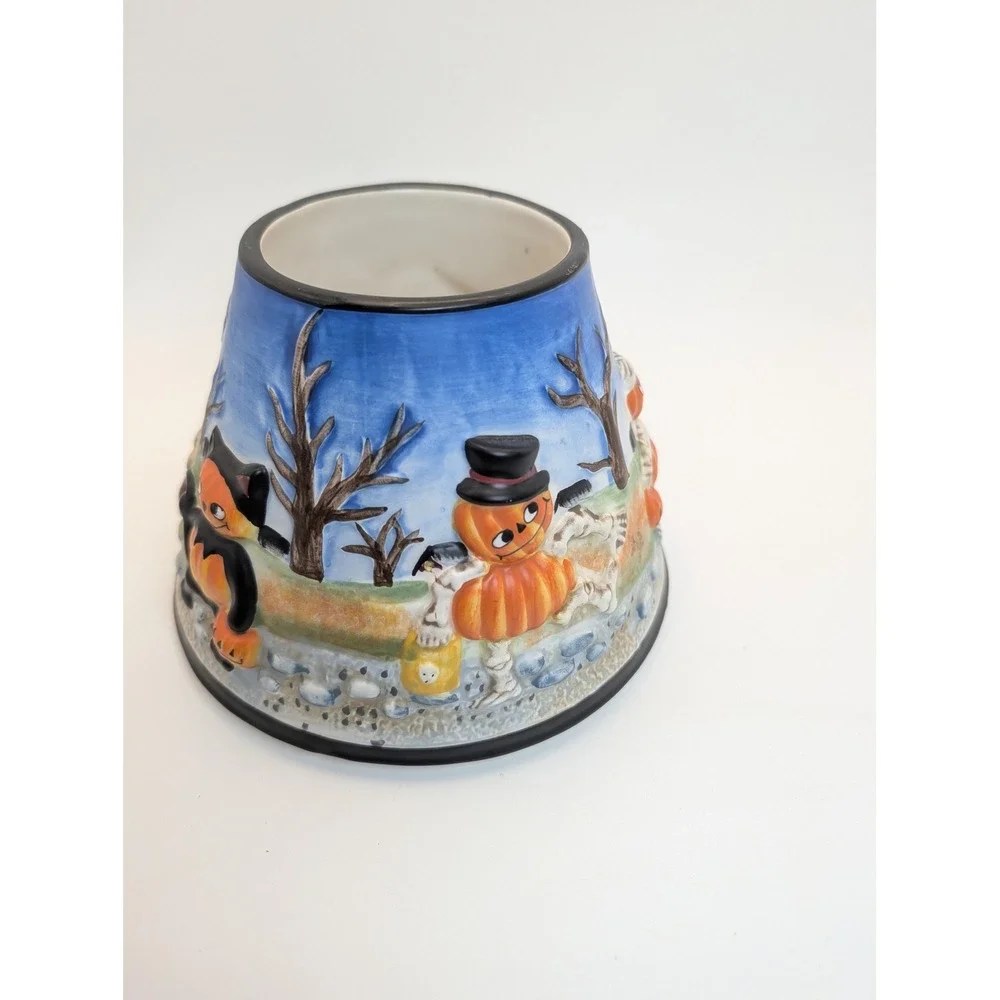 Yankee Candle Pumpkin Pals Halloween Ceramic Jar Shade 1127896 Blue Ghost Rare